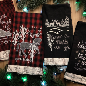 Christmas Spirit Towel Set (set of 4 embroidered towels)